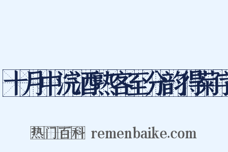 十月中浣酒熟客至分韵得菊字是什么意思的图片